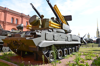 Зенитная самоходная установка 2С6 ЗРПК «Тунгуска», Артиллерийский музей, СПб