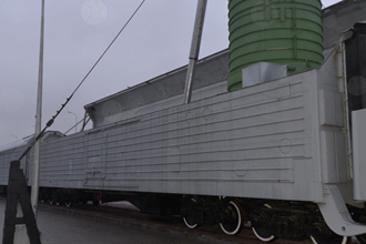 Боевой железнодорожный ракетный комплекс с ракетой РТ-23, Музей железных дорог России, Санкт-Петербург